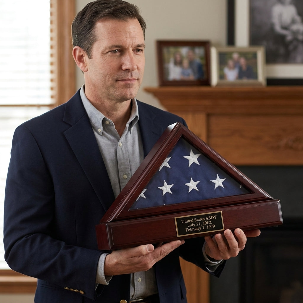Flag Box, Flag Pedestal Box, Flag Boxes - Cherry or Oak Material., , The Military Gift Store, Flag And Pedestal Display Cases