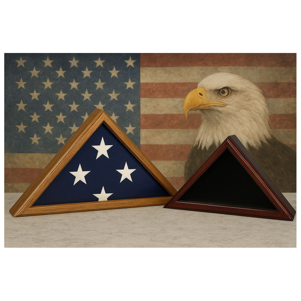 Heritage Flag Display Case for 5ft x 9.5ft Flag, solid wood flag, , The Military Gift Store, Burial Flag display cases