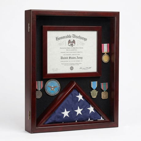 Military Shadow Box 3'X5' Flag Display Case, with Certificate Frame, Military Shadow Box 3'X5' Flag Display Case, with Certificate Frame, The Military Gift Store, Awards Display Cases, Awards Display Frames (62)
