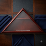 Military Flag Case With Shadow Box - for 5 X 9 flag, Flag and Medallion Case, Military Flag Case With Shadow Box - for 5 X 9 flag, The Military Gift Store, Triangle flag display