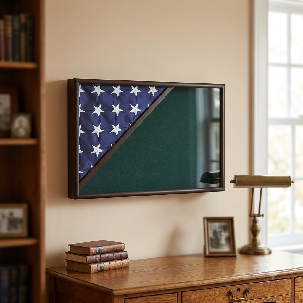 Shadow box for 5x9.5 flag, Black Finish, , The Military Gift Store, Flag Display Case For 5'x9.5' Flag