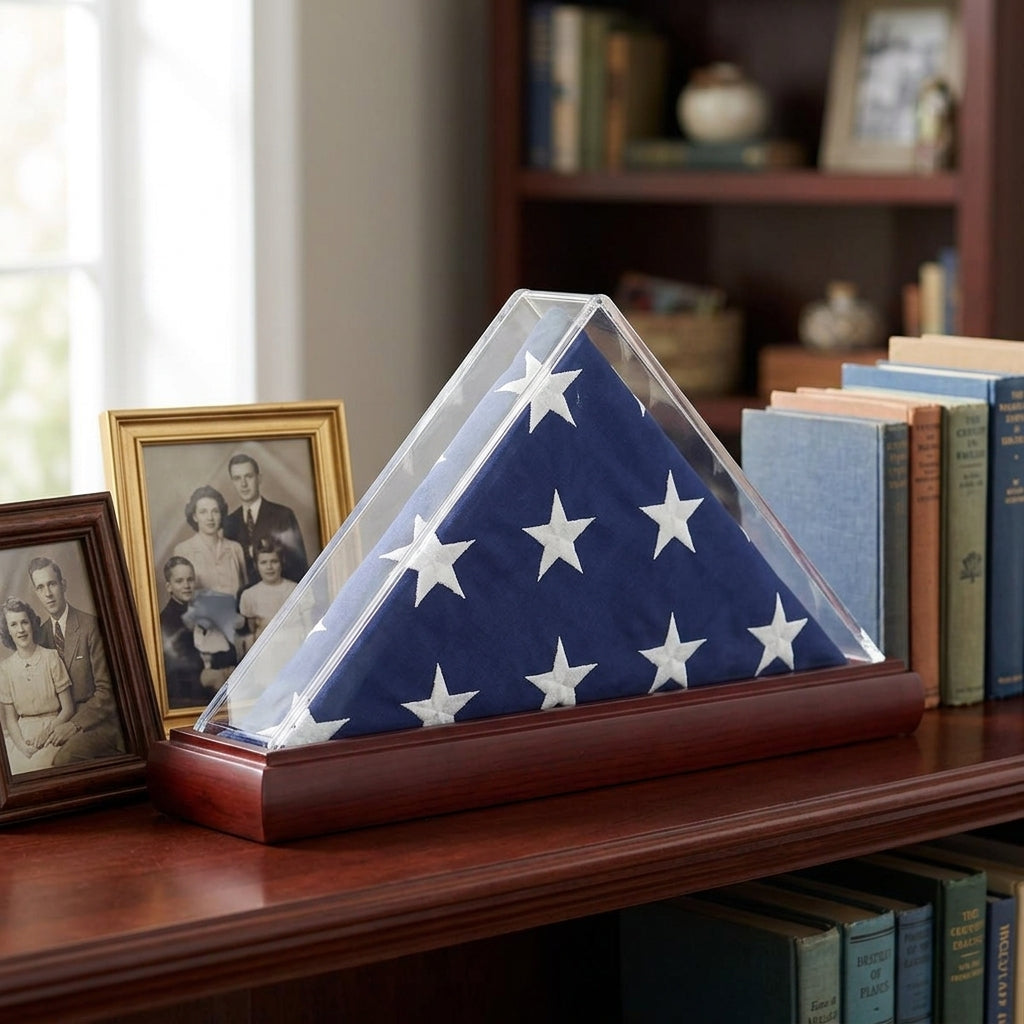 Mahogany Flag Case 3x5, 3x5 Flag Display Case Mahogany, Wooden Flag Case with Acrylic Cover, American Flag Display Case 3x5, Flag Case for Folded Flag, Solid Mahogany Flag Display Case, Premium Wood Flag Case Mahogany Finish, Dark Wood Flag Display Case, Handcrafted Mahogany Flag Case, Elegant Mahogany Flag Box, Flag Case with Acrylic Front, Clear Cover Flag Display Case, Dust-Proof Flag Case Acrylic Cover, Wall Mount Flag Display Case, Tabletop Flag Display Case