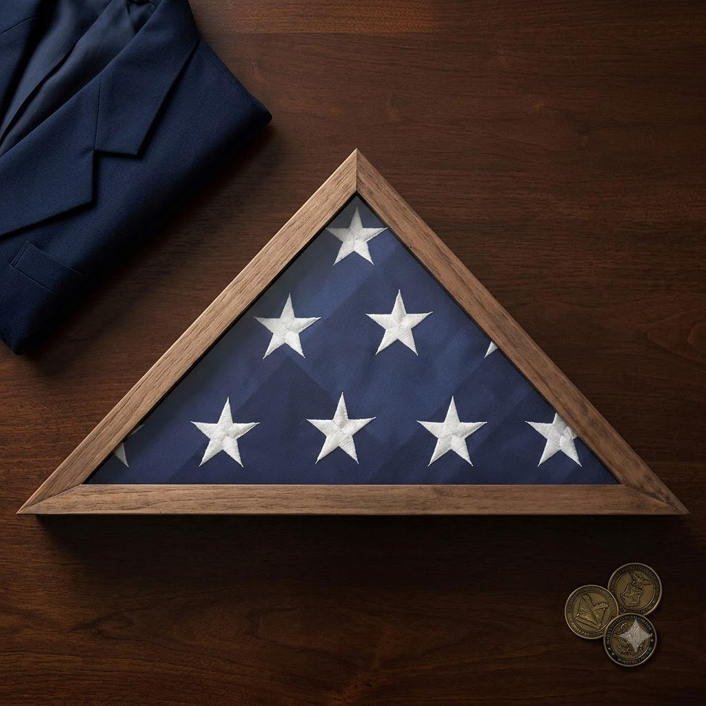 Rustic Flag Case SOLID WOOD Military Flag Display Case for 9.5 x 5 Flag, Rustic Flag Case SOLID WOOD Military Flag Display Case, The Military Gift Store, Burial Flag Display Cases fit 5ft X 9.5ft Flags (31)