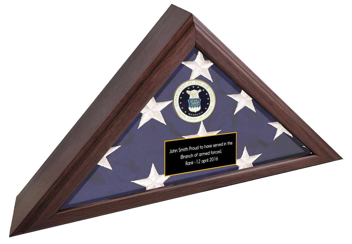 Personalized Army Flag Display Case, Army medallion flag  box American Made  - US Army Retirement Gift, Army Burial Flag Display case, Personalized Army Flag Display Case, Army medallion flag box, The Military Gift Store, Flag Display Case