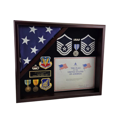 Shadow box for 3x5 flag, Wood  finish, Capitol Shadow box, , The Military Gift Store, Display Case For Flag