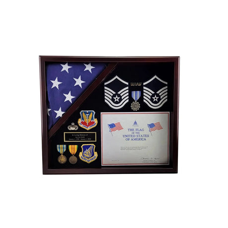 Handcrafted Hardwood Capitol Flag and Certificate Display Case. Veterans Prefer Flag Cases Made in the USA!, , The Military Gift Store, Flag and Medal Display Cases