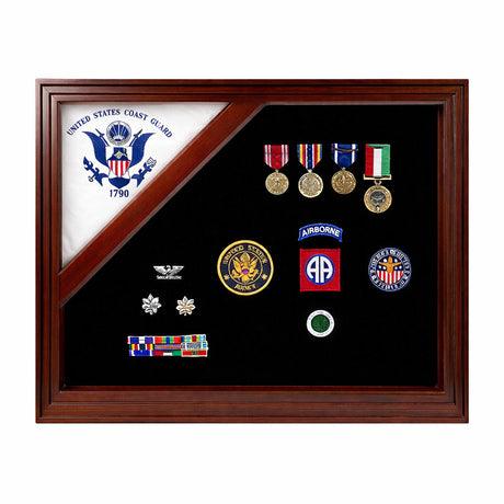 coast guard flag display case 3x5, 3x5 flag display case coast guard, military flag case 3x5 coast guard, coast guard memorial flag case, best seller coast guard flag case, solid wood coast guard flag display case, cherry finish coast guard flag case 3x5, oak wood 3x5 flag display case coast guard, walnut coast guard memorial flag case, UV protected glass coast guard flag case, handcrafted coast guard flag display box, durable military flag case for 3x5 flag, elegant coast guard display case for home décor

