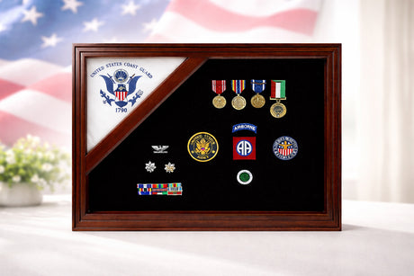 coast guard flag display case 3x5, 3x5 flag display case coast guard, military flag case 3x5 coast guard, coast guard memorial flag case, best seller coast guard flag case, solid wood coast guard flag display case, cherry finish coast guard flag case 3x5, oak wood 3x5 flag display case coast guard, walnut coast guard memorial flag case, UV protected glass coast guard flag case, handcrafted coast guard flag display box, durable military flag case for 3x5 flag, elegant coast guard display case for home décor
