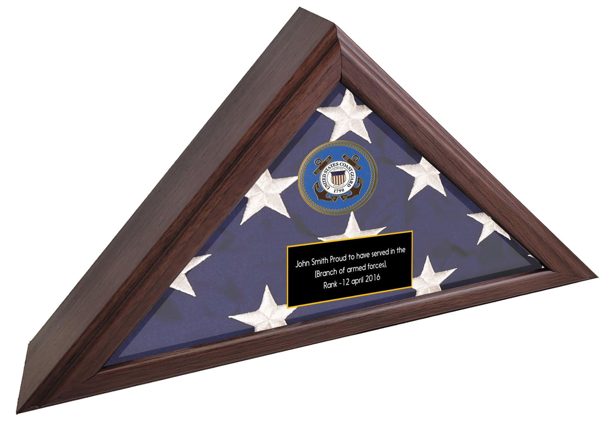Personalized Army Flag Display Case, Army medallion flag  box American Made  - US Army Retirement Gift, Army Burial Flag Display case, Personalized Army Flag Display Case, Army medallion flag box, The Military Gift Store, Flag Display Case