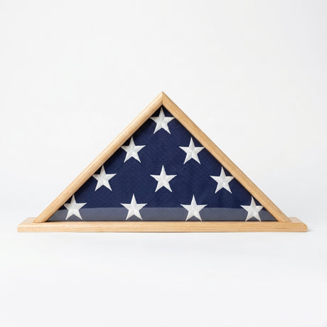 coffin flag case, burial flag display case, American flag coffin case, military coffin flag case, flag case for burial flag, veteran flag display case, solid wood coffin flag case, glass front burial flag display case, wall mount coffin flag case, tabletop flag display case for burial flag, handcrafted wooden flag case, hinged lid coffin flag case