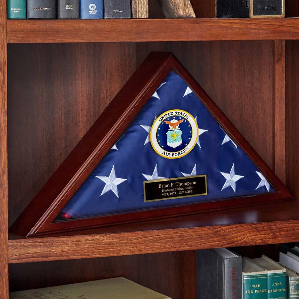 Custom Flag Case Air Force Retirement Gift - Made in USA, , The Military Gift Store, Burial Flag display cases