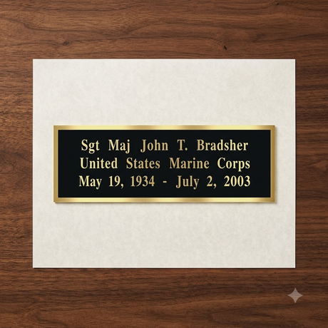 Laser Engraved Brass Name Plates., , The Military Gift Store, Name Plates