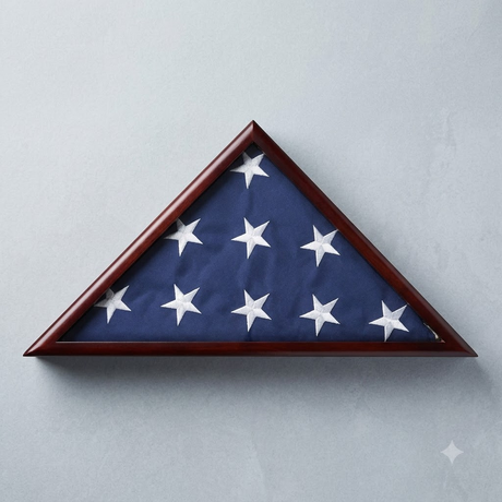 Solid Wood Memorial Flag Case Frame Display Case for 5x9.5' Flag Folded for Funeral or Burial Flag, Solid Wood Memorial Flag Case Frame Display Case, The Military Gift Store, Flag Case