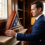Flag and Base display case, American Flag and Pedestal Display Frame, , The Military Gift Store, Flag And Pedestal Display Cases