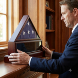 Silverlight Urns Eternity Flag Case & Urn, Flag Display Cremation Urn for Veteran, Silverlight Urns Eternity Flag Case & Urn, Flag Display Cremation Urn, The Military Gift Store, FLAG PEDESTAL BOX
