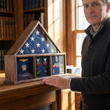 flag and memorabilia display case, flag shadow box with memorabilia, military flag and memorabilia case, flag display case with collectibles, flag keepsake display box, glass front flag and memorabilia display case, solid wood flag shadow box with compartments, large flag and memorabilia display frame, flag case with medal photo and badge display, durable military memorabilia shadow box