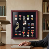 flag display case combination, flag medal photo display case, 3x5 flag display case, military flag shadow box, flag and medal display case, glass front flag medal photo shadow box, handcrafted wood combination flag display case, wall mountable flag and medal photo display case, large 3x5 flag display case with multi compartments, triangular folded flag case with medal and photo section, military retirement flag medal photo display case, veteran memorial shadow box with flag medals photo, funeral burial flag