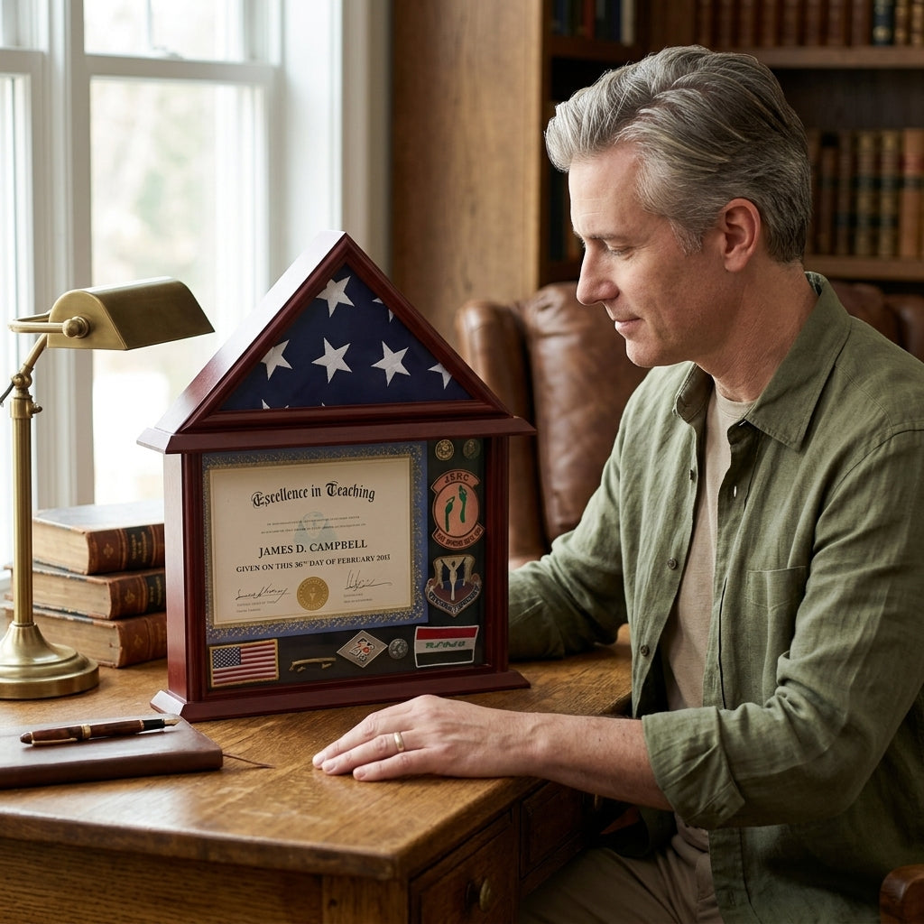 Flag Connection 3'x5' Flag Display Case with Certificate and Document Holder Mango Finish, Flag Connection 3'x5' Flag Display Case with Certificate, The Military Gift Store, Flag Display cases (71)