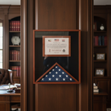 flag and document display case 3x5, 3ft x 5ft flag display case with document, flag and certificate case 3x5 flag, flag display case with document holder, military flag and document display case, glass front 3x5 flag and document display case, solid wood flag case with document holder, triangular flag display case with document compartment, large flag display case for 3ft x 5ft flag with certificate, durable military flag and document shadow box