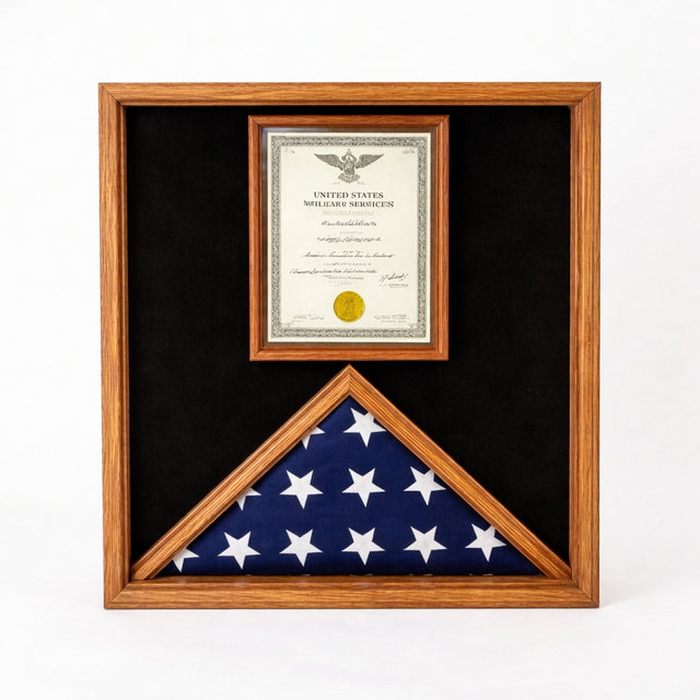 flag and document case, flag display case with document holder, military flag and certificate display case, American flag and document display case, flag case with certificate holder, flag and award display case, glass front flag and document case, engraved flag and certificate display case, wall mount flag and document display case, tabletop flag and document display frame, flag case with photo and certificate holder