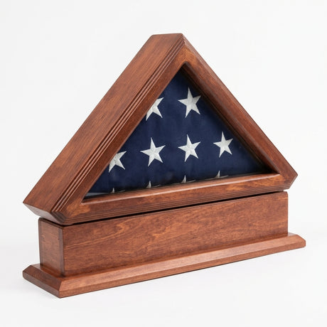flag display case with pedestal, pedestal flag display case, 3x5 flag display case, wooden flag display case with stand, flag case with base, glass front flag display case with pedestal base, handcrafted wooden flag case with stand, freestanding flag display case with pedestal, triangular folded flag case with base, premium wood flag display case with pedestal stand