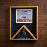 3x5 flag shadow box display case, flag case shadow box 3' x 5', American flag shadow box display case, wooden flag shadow box for 3x5 flag, military flag shadow box case, glass front flag shadow box case 3x5, oak cherry wood flag shadow box display, flag shadow box with medal display section, wall mounted flag shadow box case, flag display case shadow box with backboard