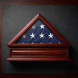 flag display case with pedestal, pedestal flag display case, 3x5 flag display case, wooden flag display case with stand, flag case with base, glass front flag display case with pedestal base, handcrafted wooden flag case with stand, freestanding flag display case with pedestal, triangular folded flag case with base, premium wood flag display case with pedestal stand