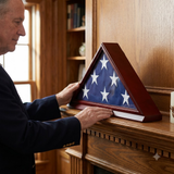 Solid Wood Elegant 5 x 9.5' Flag Display Case for Burial/Funeral/Veteran Flag, Solid Wood Elegant 5 x 9.5' Flag Display Case for Burial/Funeral, The Military Gift Store, Flag Case