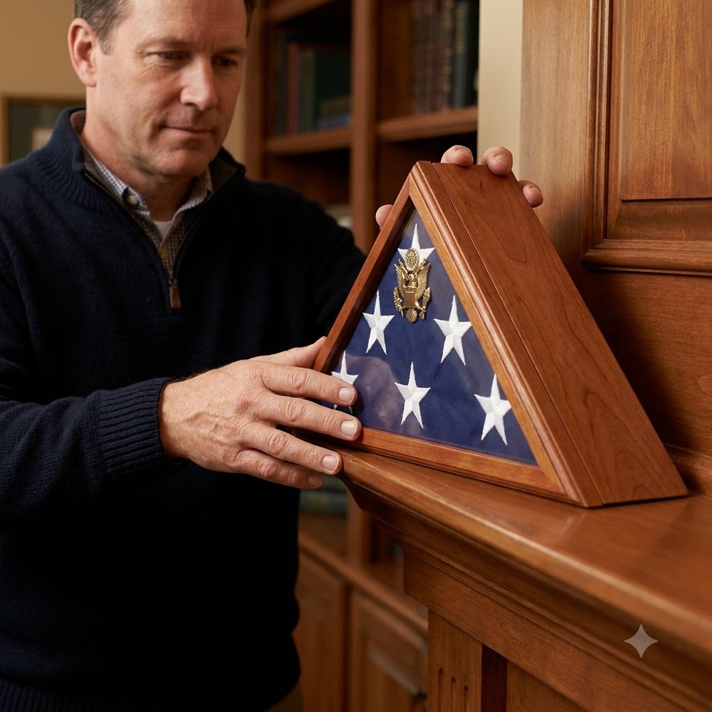 urn and flag case, funeral flag case, flag case with urn, cremation urn and flag case, memorial flag case, veteran flag case, American flag urn case, military flag and urn case, funeral flag display case, flag display urn case, veteran urn and flag case, military funeral flag display case, veteran memorial flag display, military memorial urn case, American veteran flag case, military burial flag case, veteran funeral memorial display, military service memorial case, veteran remembrance display case