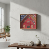 2 flag military shadow box 3x5, double flag display case 3x5, dual flag shadow box military, 3ft x 5ft double flag display case, two flag display case wood, glass front double flag shadow box, solid wood dual flag display case, triangular folded flag shadow box 2 flags, wall mount double flag display case, durable military flag shadow box