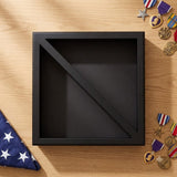 Wood Flag Case for (2) 5’ x 9.5’ Flags, Rear Loading, Glass Front, , The Military Gift Store, 2 Flags display case