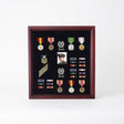 flag display case combination, flag medal photo display case, 3x5 flag display case, military flag shadow box, flag and medal display case, glass front flag medal photo shadow box, handcrafted wood combination flag display case, wall mountable flag and medal photo display case, large 3x5 flag display case with multi compartments, triangular folded flag case with medal and photo section, military retirement flag medal photo display case, veteran memorial shadow box with flag medals photo, funeral burial flag