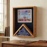 3x5 flag shadow box display case, flag case shadow box 3' x 5', American flag shadow box display case, wooden flag shadow box for 3x5 flag, military flag shadow box case, glass front flag shadow box case 3x5, oak cherry wood flag shadow box display, flag shadow box with medal display section, wall mounted flag shadow box case, flag display case shadow box with backboard