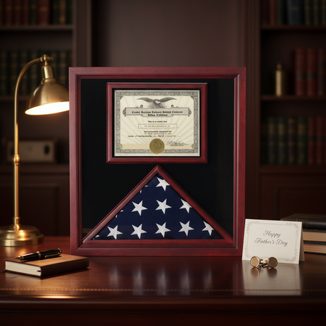 flag and certificate display case, 3x5 flag display case with certificate, flag display case with document holder, military flag and certificate case, flag frame with certificate display, glass front flag and certificate display case, solid wood flag case with document holder, flag shadow box with certificate compartment, large flag display case with document frame, triangular flag case with certificate display
