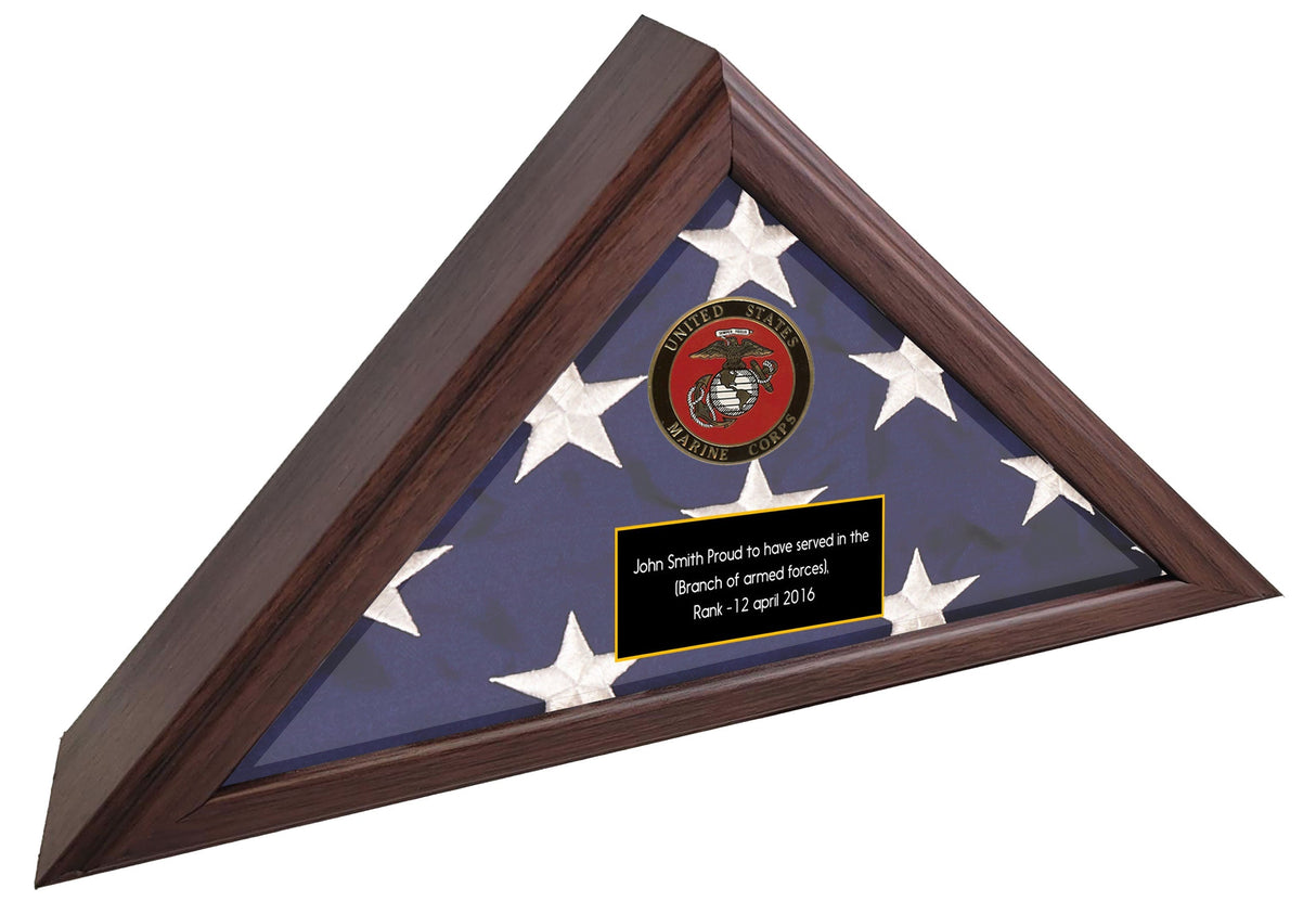 Personalized Army Flag Display Case, Army medallion flag  box American Made  - US Army Retirement Gift, Army Burial Flag Display case, Personalized Army Flag Display Case, Army medallion flag box, The Military Gift Store, Flag Display Case