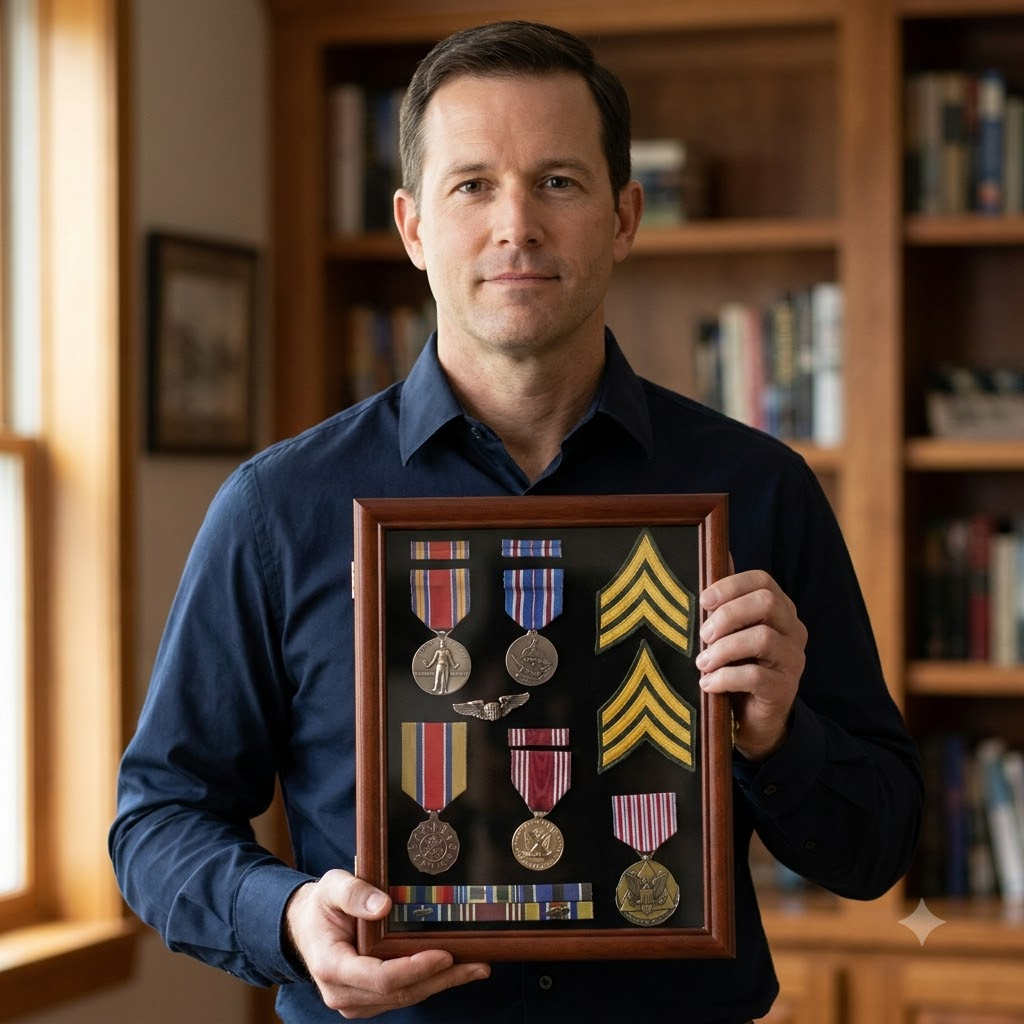 Medal Display Case Award Shadow Box, with glass door, , The Military Gift Store, Flag Display cases (71)