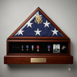 Medal Display Case , Pedestal , Medal Holder, Walnut Case, , The Military Gift Store, Medal Display Case