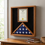 flag and document case, flag display case with document holder, military flag and certificate display case, American flag and document display case, flag case with certificate holder, flag and award display case, glass front flag and document case, engraved flag and certificate display case, wall mount flag and document display case, tabletop flag and document display frame, flag case with photo and certificate holder