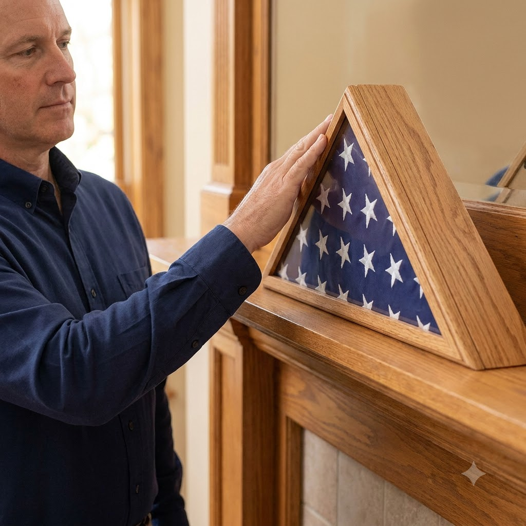 Veteran Oak Flag Case, Military flag display cases Appalachian hardwood, Veteran Oak Flag Case, Military flag display cases Appalachian, The Military Gift Store, Casket Flag Display Cases