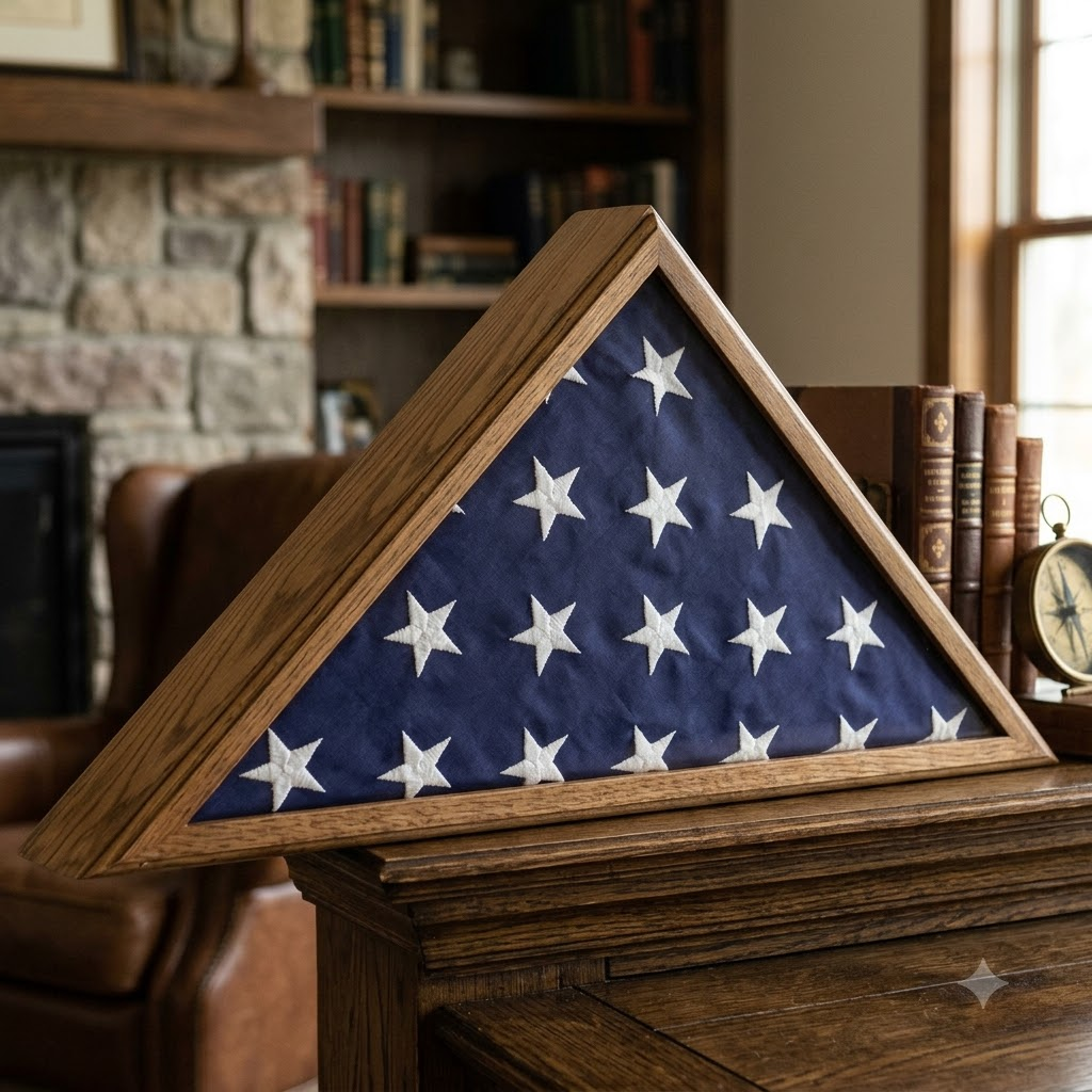 Veteran Oak Flag Case, Military flag display cases Appalachian hardwood, Veteran Oak Flag Case, Military flag display cases Appalachian, The Military Gift Store, Casket Flag Display Cases