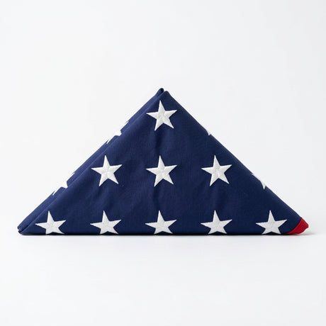 pre folded American flag 3x5, folded American flag for display case, 3x5 American flag pre folded, pre folded USA flag 3 ft x 5 ft, American flag ready for display case, triangle folded American flag, neatly folded US flag for display, compact folded American flag 3x5, display ready American flag, hand folded American flag 3x5