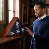 american laser engraved flag case, laser engraved flag display case, engraved american flag case, personalized flag case laser engraved, custom engraved flag display box, laser engraved wood flag case, glass front engraved flag display case, solid wood laser etched flag case, custom name plate engraved flag case, handcrafted engraved flag display box