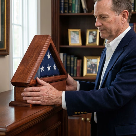 Flag Case with Pedestal for 3ft x 5ft Flag, , The Military Gift Store, Flag And Pedestal Display Cases