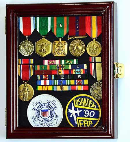 XS Display Case Cabinet Box for Military Medals Pins Patches Insignia Ribbons w/UV Protection