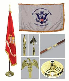Flag Connections Coast Guard 3ft x 5ft Flag, Flagpole, Base, and Tassel