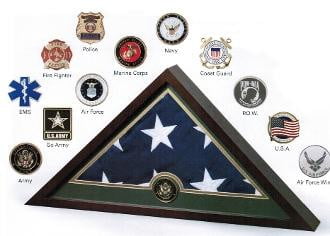 Medallion Flag Display Case, Memorial Flag Display case