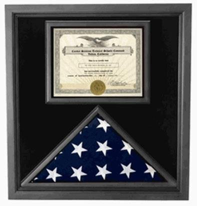 Flag Connections Premium USA-Made Solid wood Flag Document Case Black Finish 3 x 5 flag