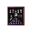 Flag Photo Display Case with Badge Display Case - Oak., , The Military Gift Store, Flag Photo and Badge Display Case