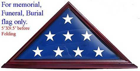 Flag Display Case Frame Stand, Veteran Memorial for 5' X 9.5' Flag - Cherry Finish, Flag Display Case Frame Stand, Veteran Memorial for 5' X 9.5' Flag, The Military Gift Store, Casket Flag display Cases