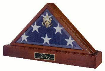 Burial Flag Display Case cherry finish
